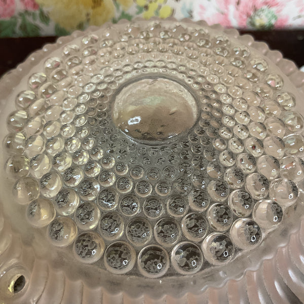 Vintage Pink Hobnail Bubble Glass 3 Hole Chain Ceiling Light Shade Replacement