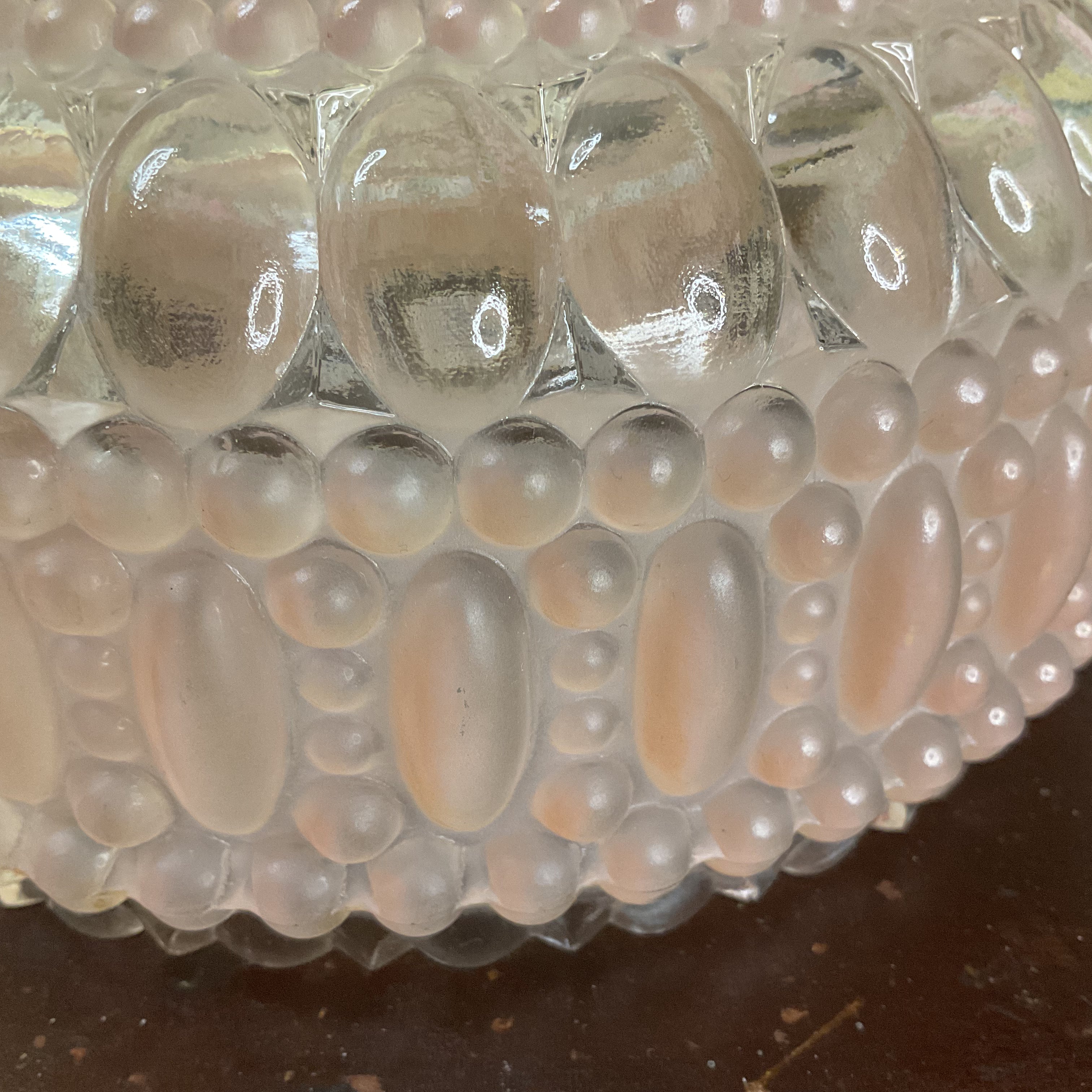 Vintage Pink Hobnail Bubble Glass 3 Hole Chain Ceiling Light Shade Replacement