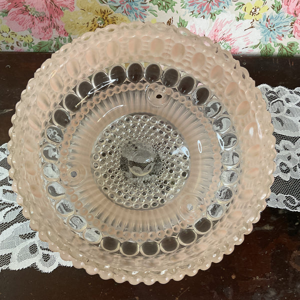 Vintage Pink Hobnail Bubble Glass 3 Hole Chain Ceiling Light Shade Replacement