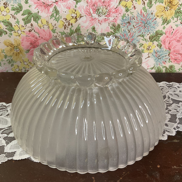 Vintage Frosted and Clear Glass 1 Hole Light Shade Replacement