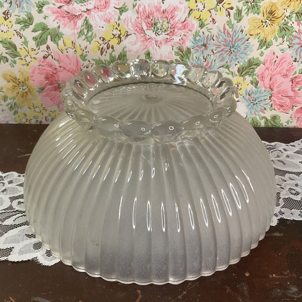 Vintage Frosted and Clear Glass 1 Hole Light Shade Replacement