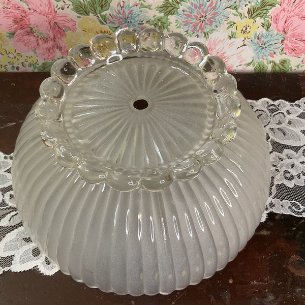 Vintage Frosted and Clear Glass 1 Hole Light Shade Replacement