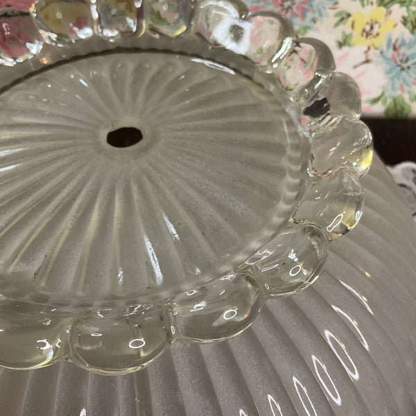Vintage Frosted and Clear Glass 1 Hole Light Shade Replacement