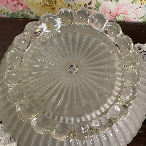 Vintage Frosted and Clear Glass 1 Hole Light Shade Replacement