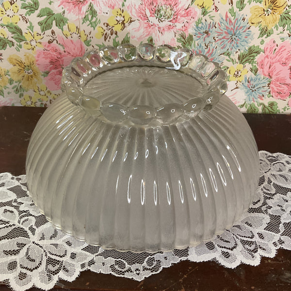 Vintage Frosted and Clear Glass 1 Hole Light Shade Replacement