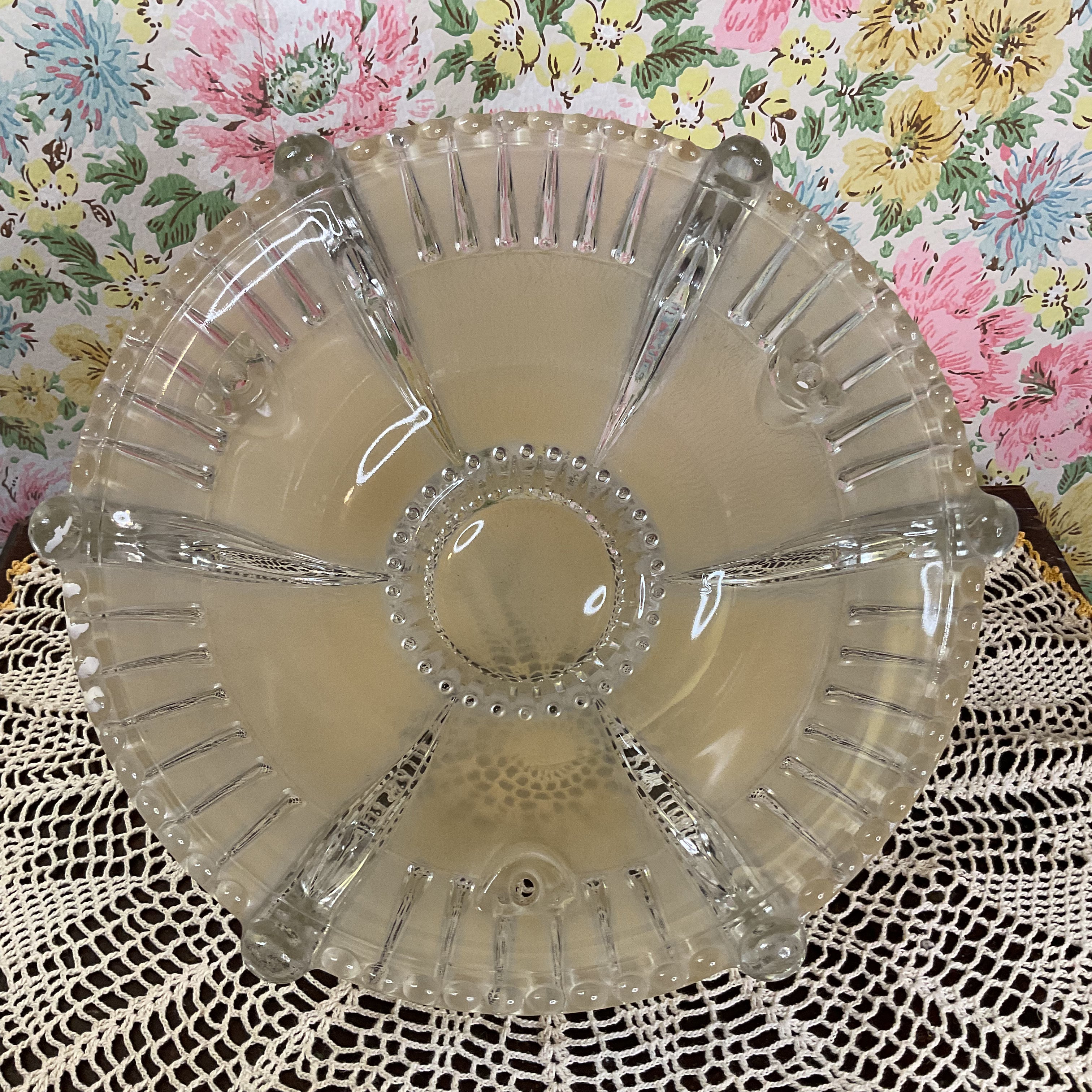 Vintage Art Deco 3 Chain Beige Glass Ceiling Light Shade Replacement