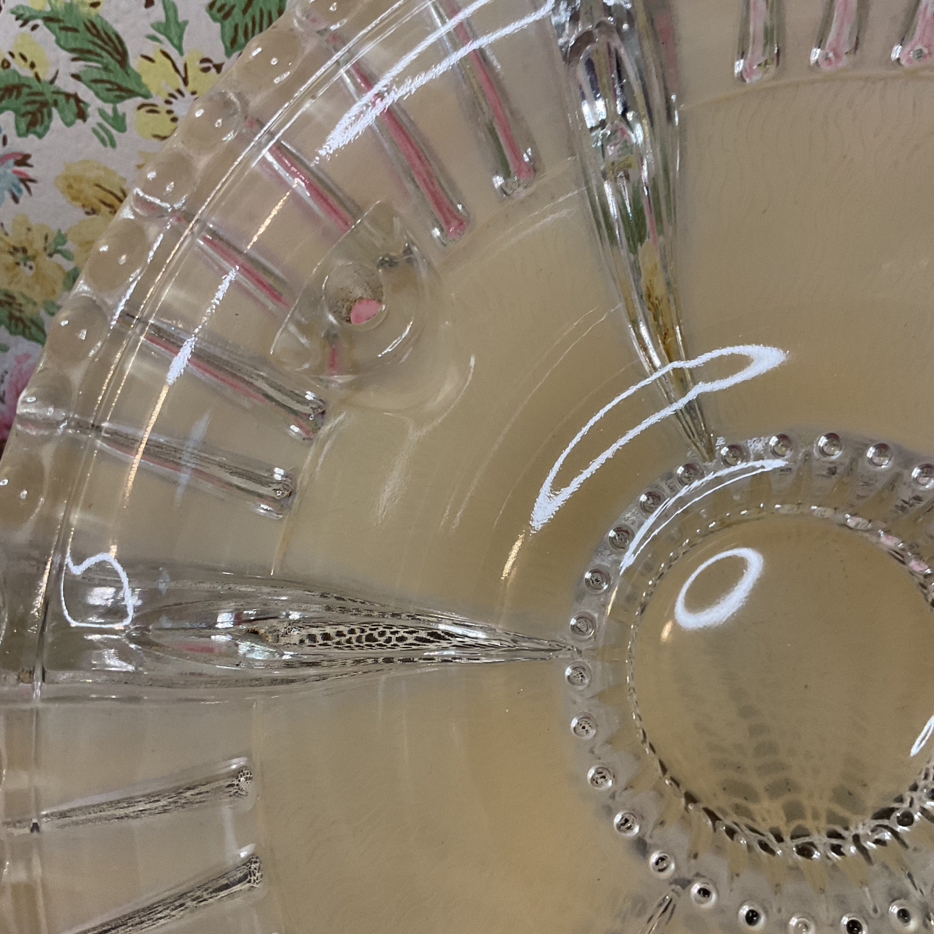 Vintage Art Deco 3 Chain Beige Glass Ceiling Light Shade Replacement