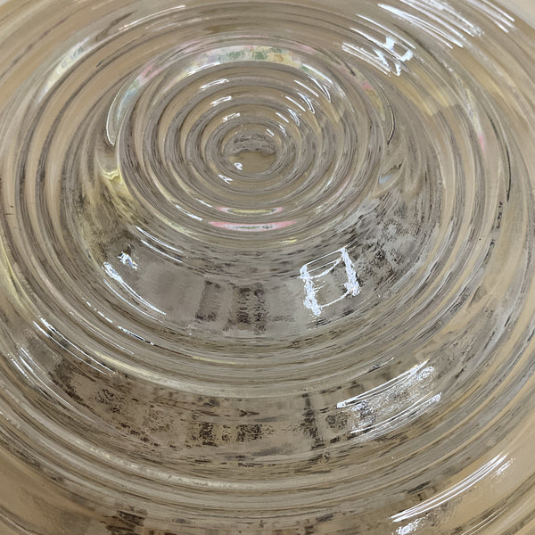 Vintage Flush Mount Beige Pressed Glass Ceiling Light Shade Replacement Nautical