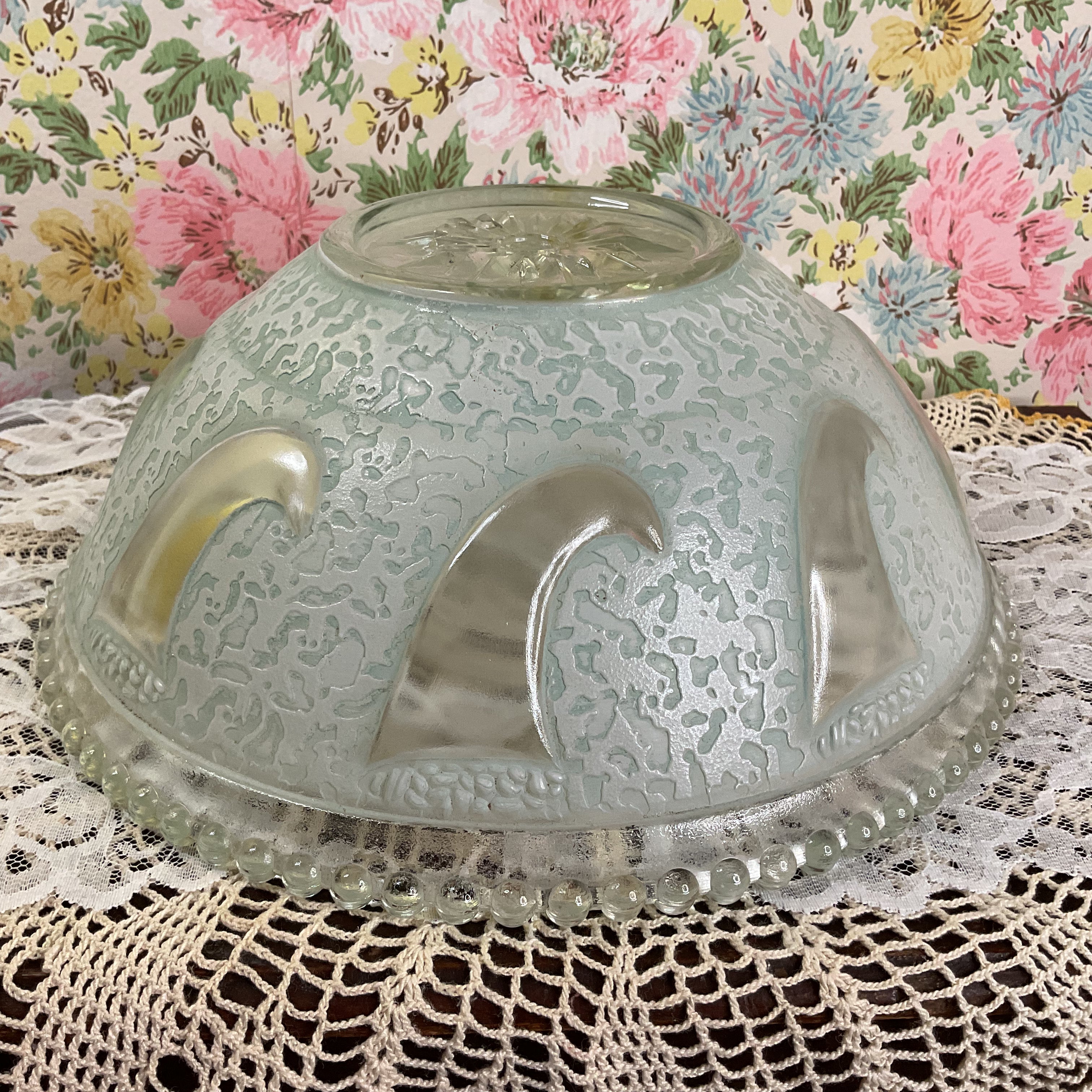 Vintage Seafoam Green Textured Glass Ceiling Light Shade Replacement