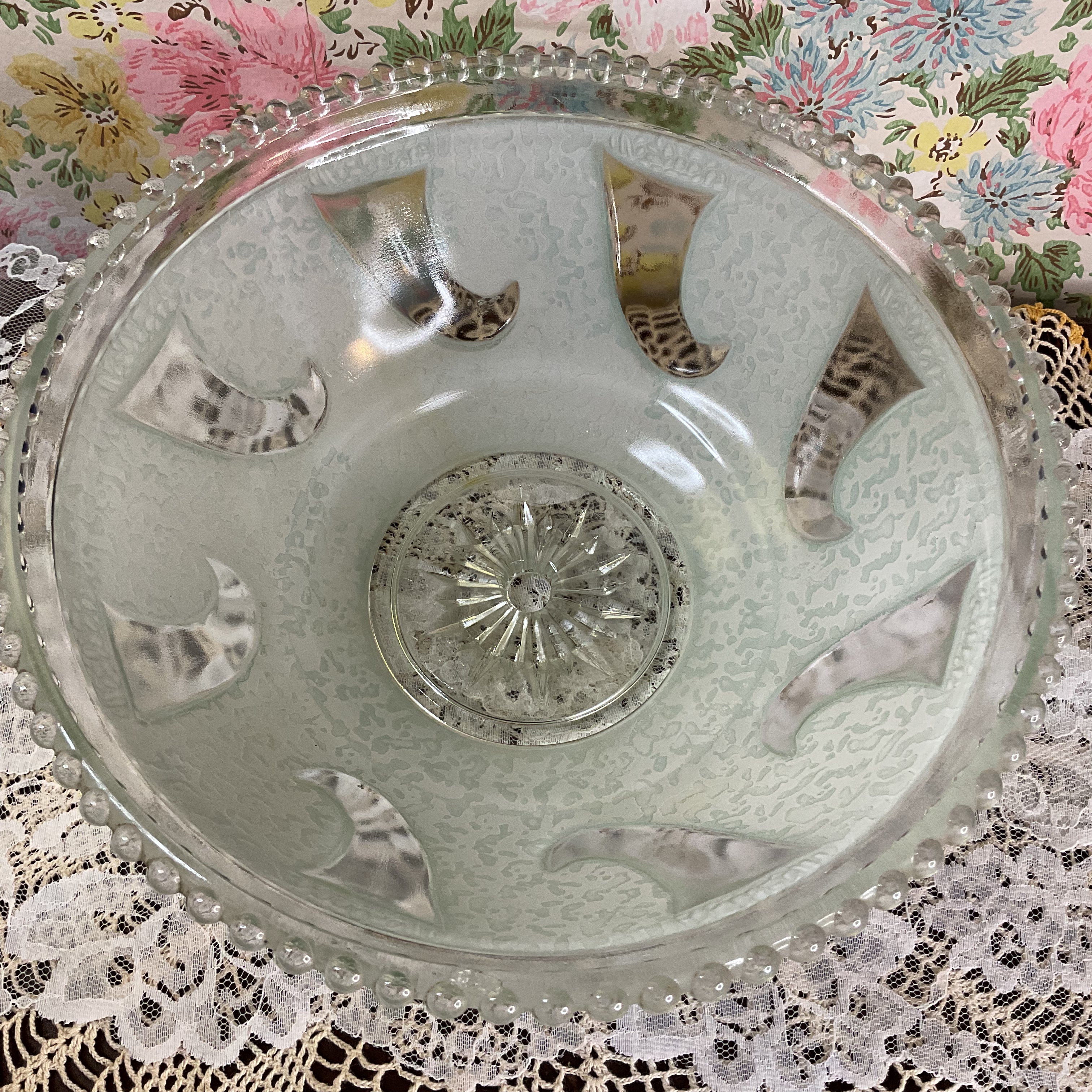 Vintage Seafoam Green Textured Glass Ceiling Light Shade Replacement