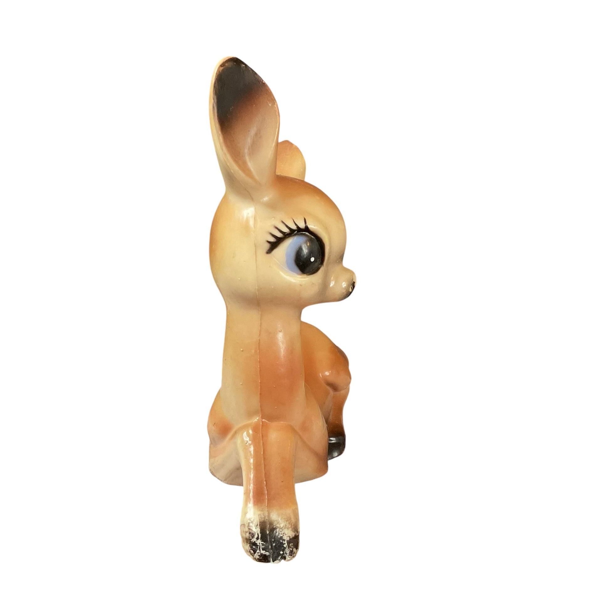 Large Adorable Vintage Blue Eyed Hard Plastic Fawn - Avid Vintage
