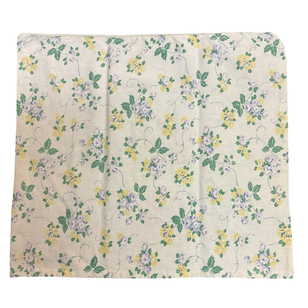 Vintage 1940s Hand Embroidered Pillow Cover Floral Cattails 17x16