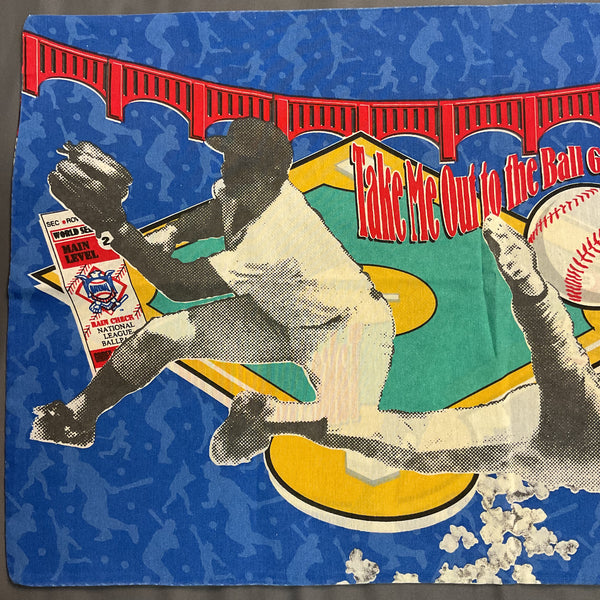 Vintage 1996 MLB Pillowcase Take Me Out To The Ballgame 32x19