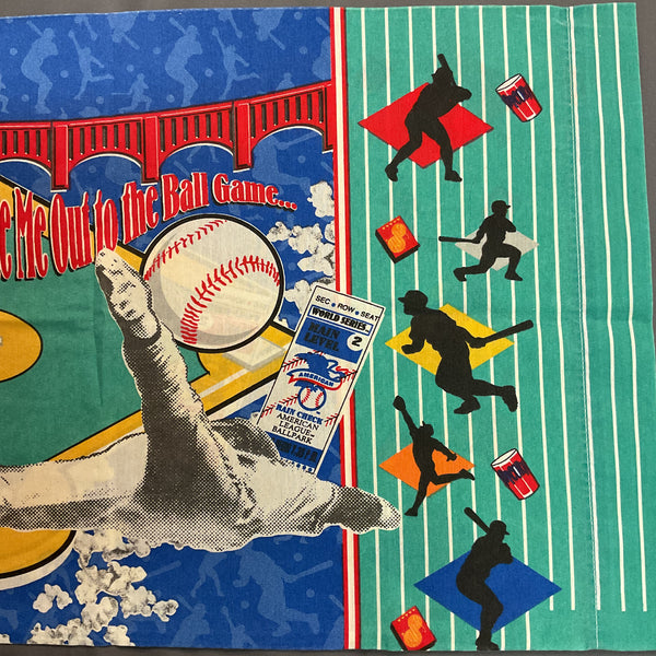 Vintage 1996 MLB Pillowcase Take Me Out To The Ballgame 32x19