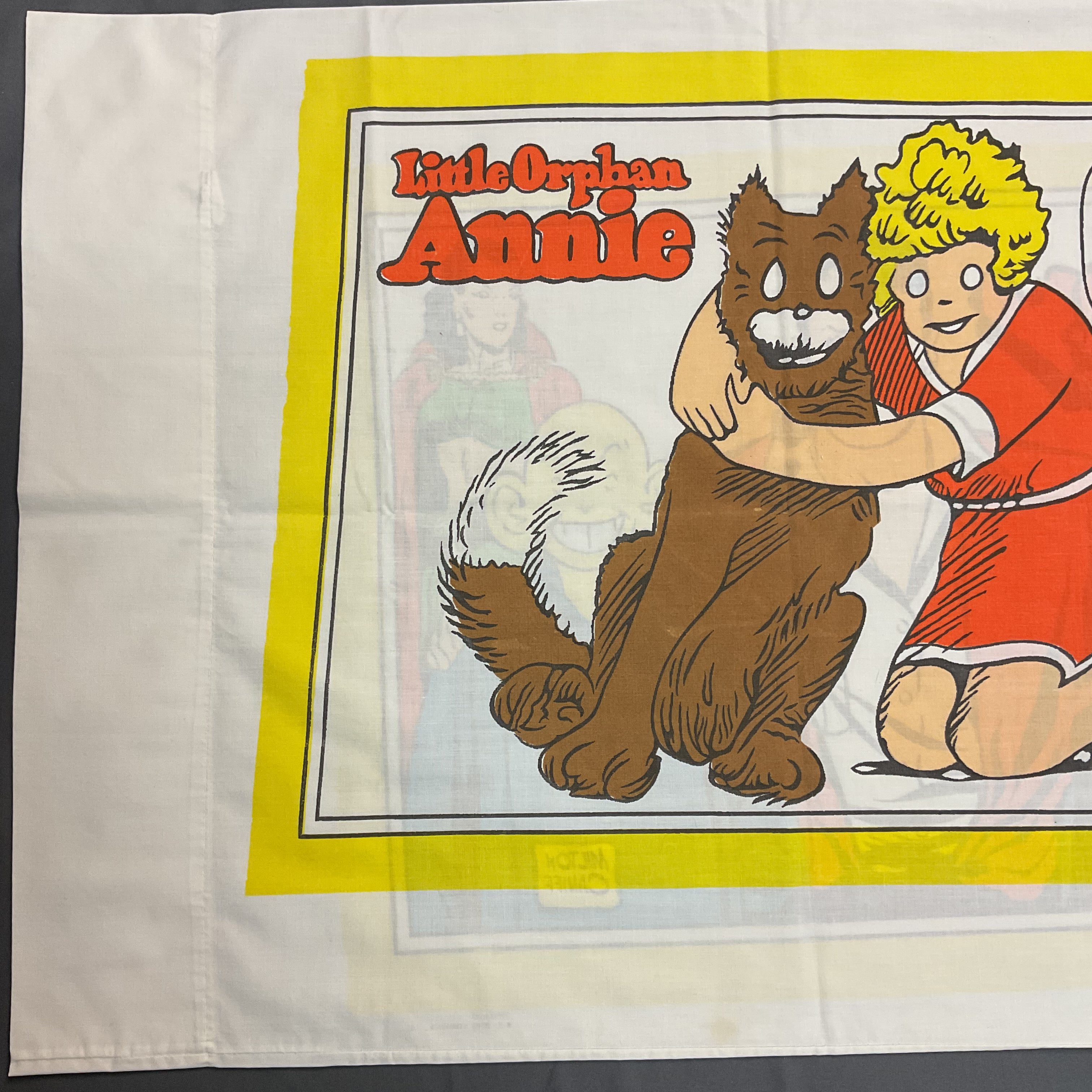 Vintage 1970s Comic Strip Pillowcase Little Orphan Annie 30x20