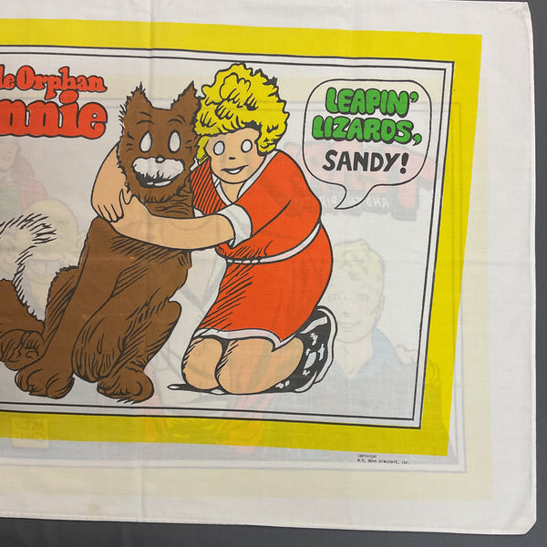 Vintage 1970s Comic Strip Pillowcase Little Orphan Annie 30x20