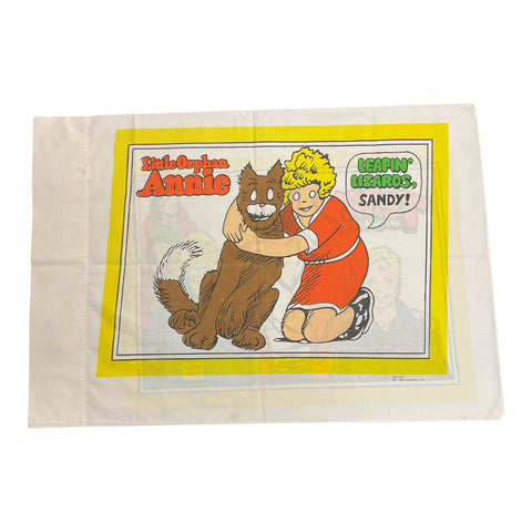 Vintage 1970s Comic Strip Pillowcase Little Orphan Annie 30x20