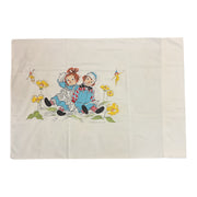 Vintage 1960s Raggedy Ann and Andy Pillowcase Fairies 30x20