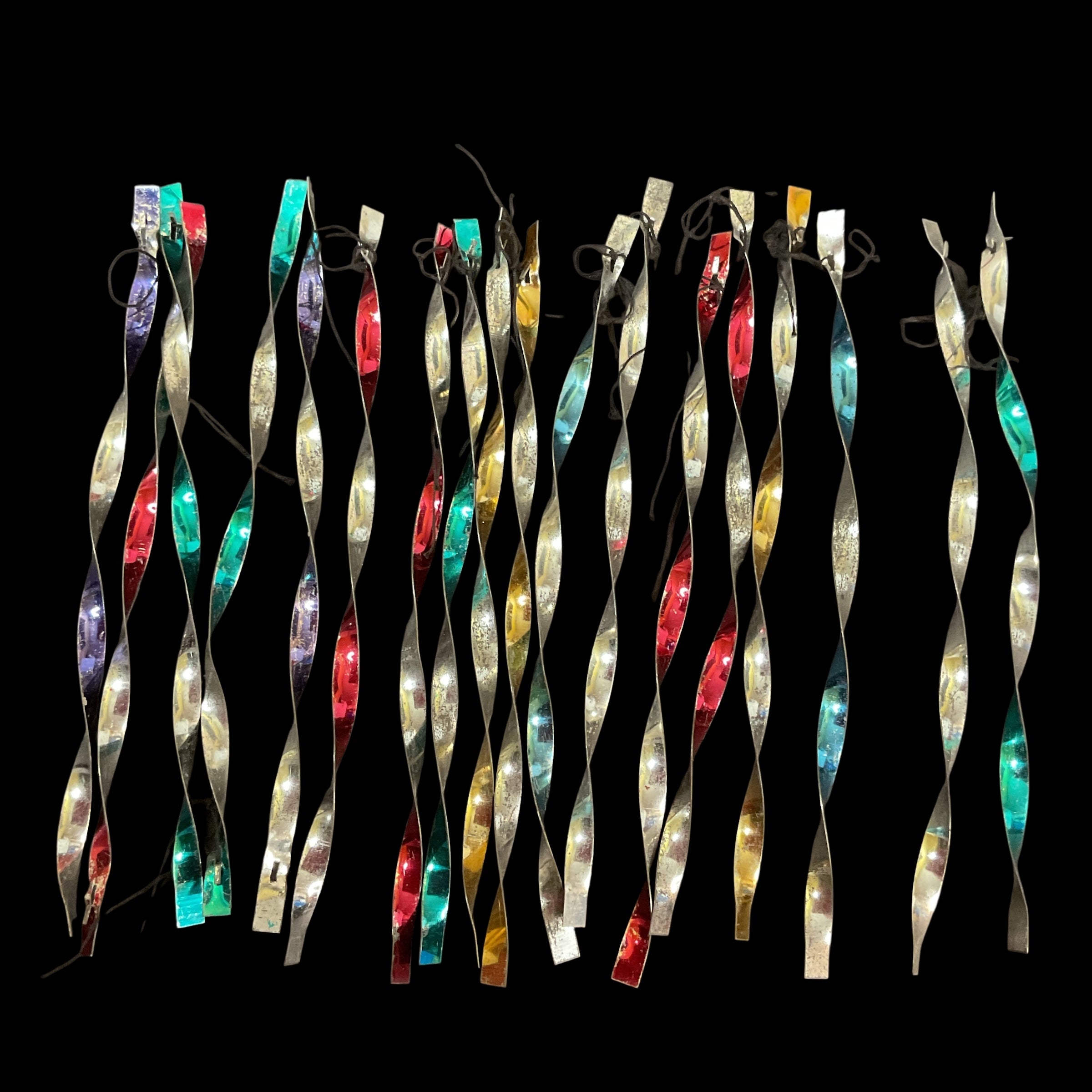 Vintage Twisted Metal Icicle Colorful Christmas Ornaments Lot of 18 - Avid Vintage