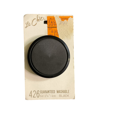 Vintage Black Le Chic Plastic Shank Buttons on Card 426