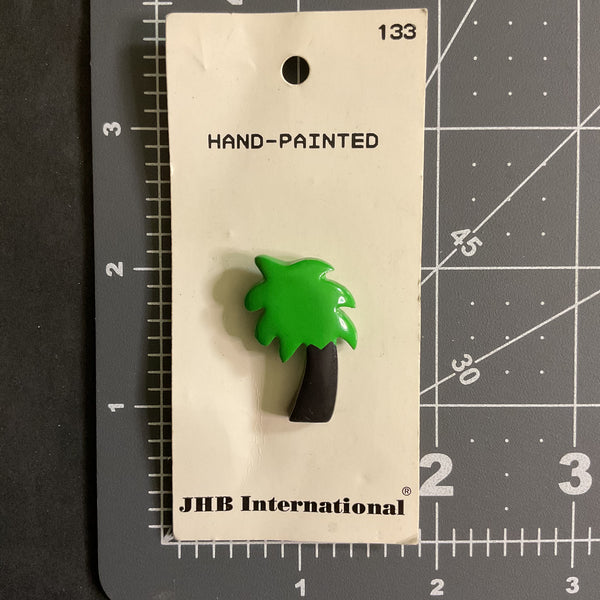 JHB Hand Painted Palm Tree Button 1 on Card