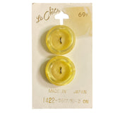 Le Chic Yellow 2 Hole Buttons 2 on Card No 1422
