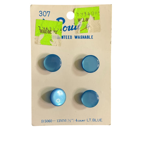 Le Bouton Shiny Blue Shank Buttons 4 on Card No 307