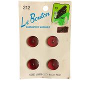 Le Bouton Red 2 Hole Buttons 4 on Card No 212
