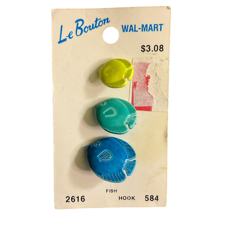 Le Bouton Novelty Fish Shank Buttons 3 on Card No 2616