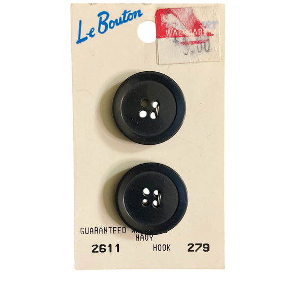 Le Bouton Navy Blue 4 Hole Buttons 2 on Card No 2611