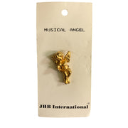 JHB Musical Angel Metal Button 1 on Card Gold Tone