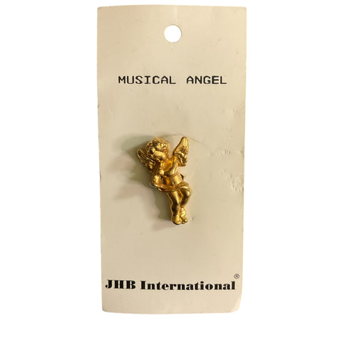 JHB Musical Angel Metal Button 1 on Card Gold Tone