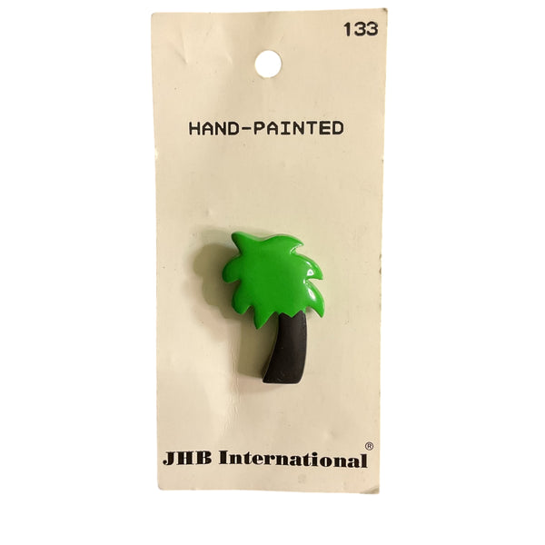 JHB Hand Painted Palm Tree Button 1 on Card