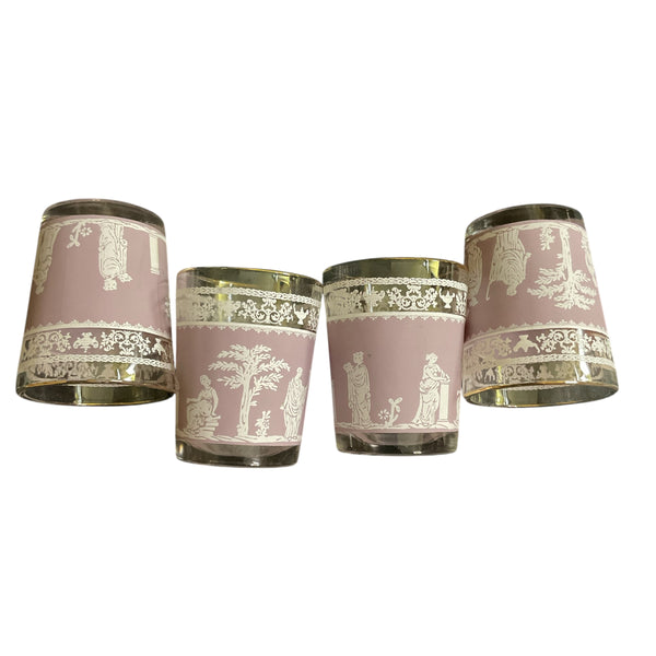 Vintage Jeanette Jasperware Lilac Shot Glasses Set of 4