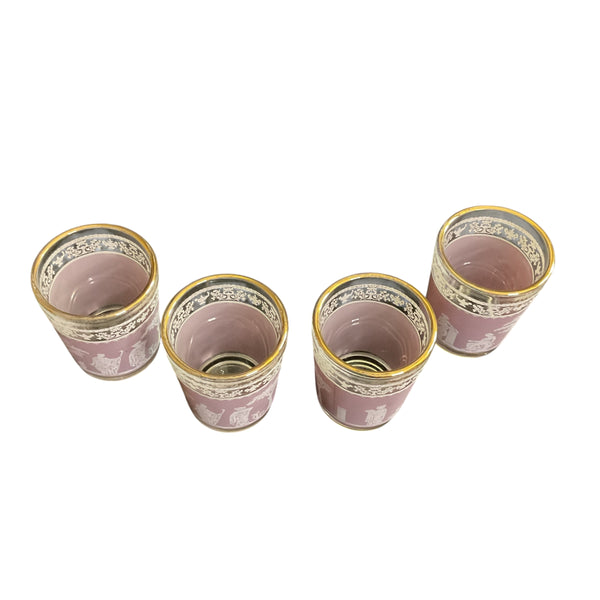 Vintage Jeanette Jasperware Lilac Shot Glasses Set of 4