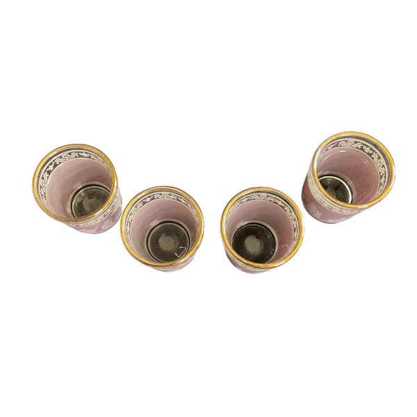 Vintage Jeanette Jasperware Lilac Shot Glasses Set of 4