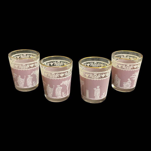 Vintage Jeanette Jasperware Lilac Shot Glasses Set of 4