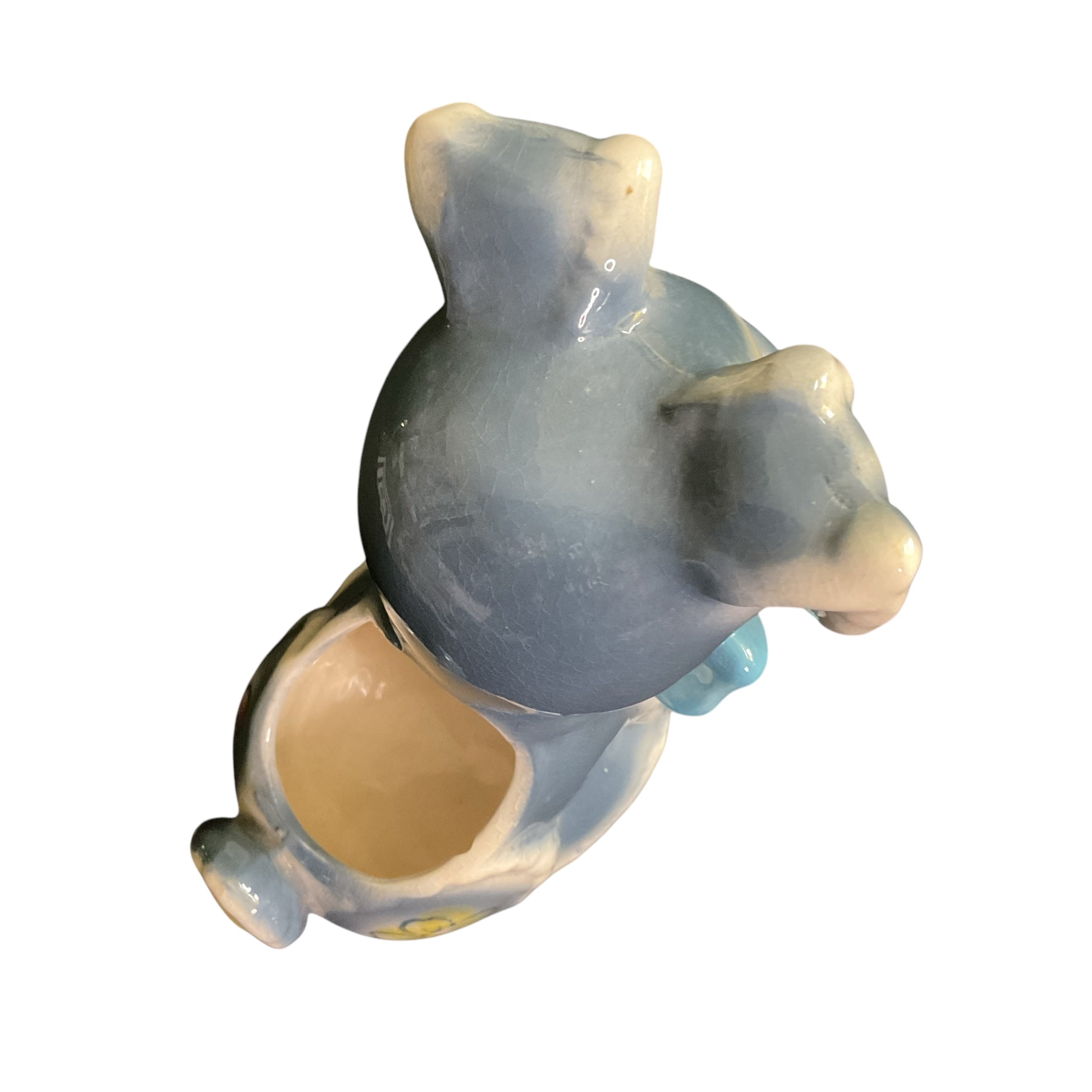 Vintage Blue Flower Puppy Dog Ceramic Planter Marilyn Exclusive