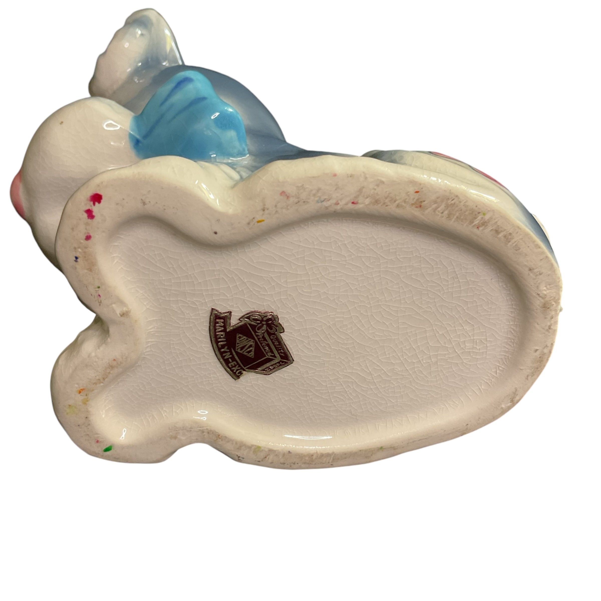 Vintage Blue Flower Puppy Dog Ceramic Planter Marilyn Exclusive