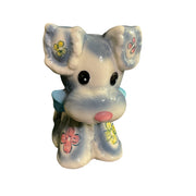 Vintage Blue Flower Puppy Dog Ceramic Planter Marilyn Exclusive
