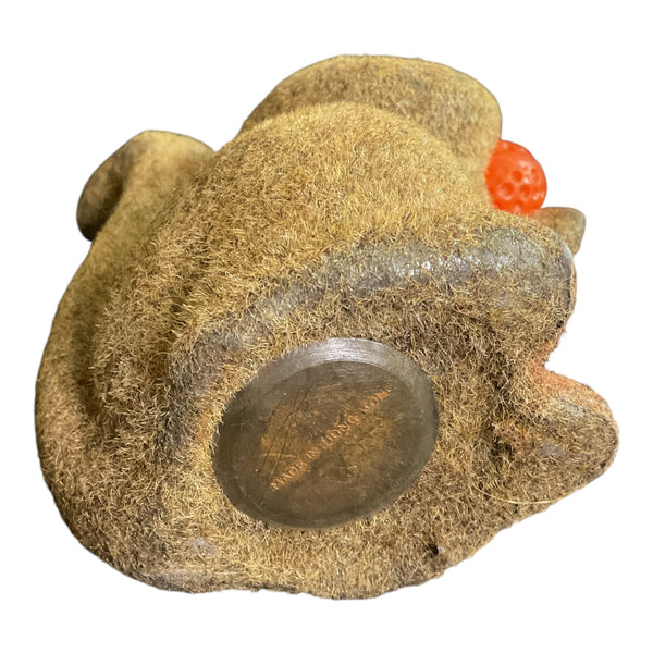 Vintage Flocked Squirrel Piggy Bank Hard Plastic