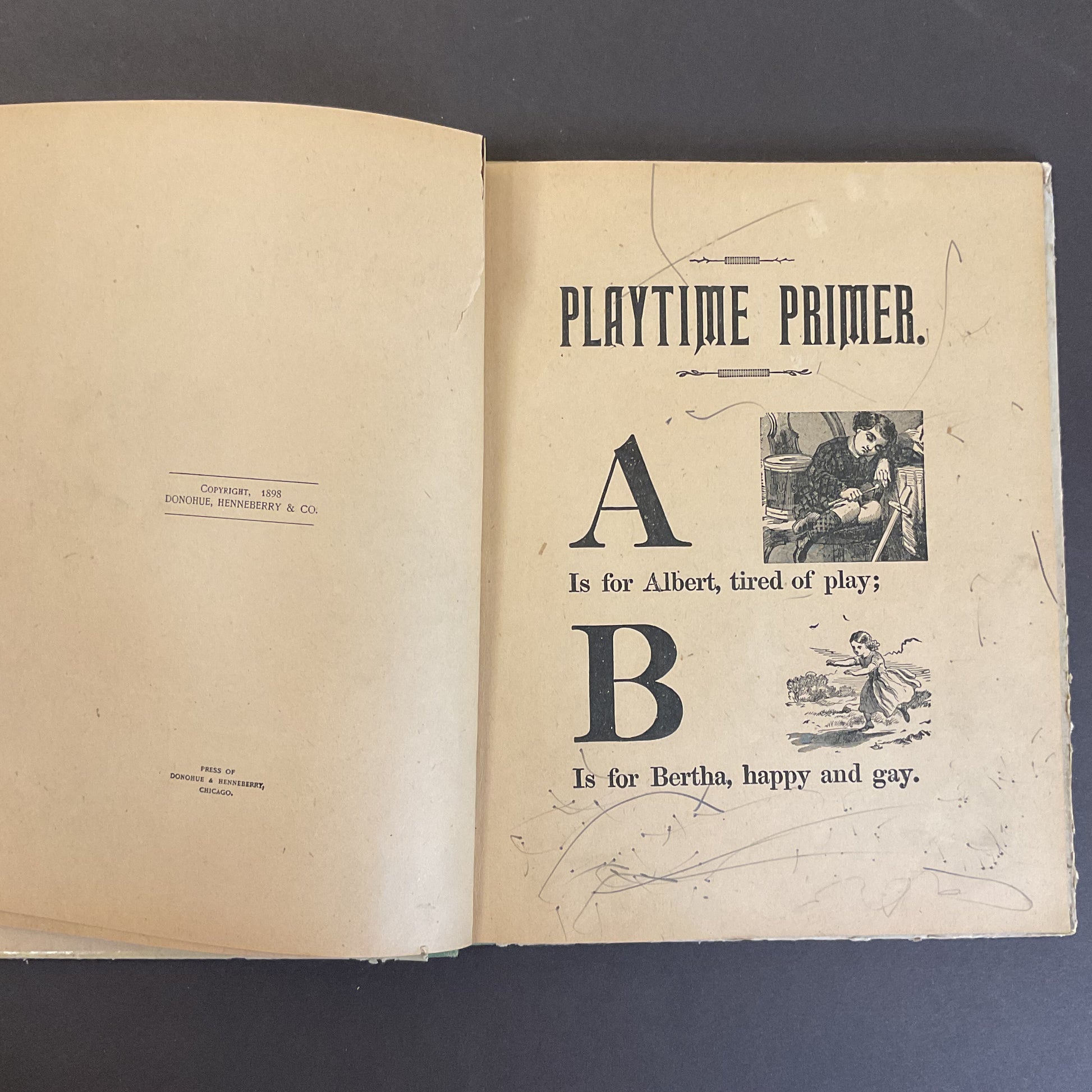Nursery Primer Antique Children’s Book 1898 Illustrated Hardcover - Avid Vintage