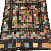 Vintage Patchwork Crazy Quilt Fancy Hand Embroidery Tied