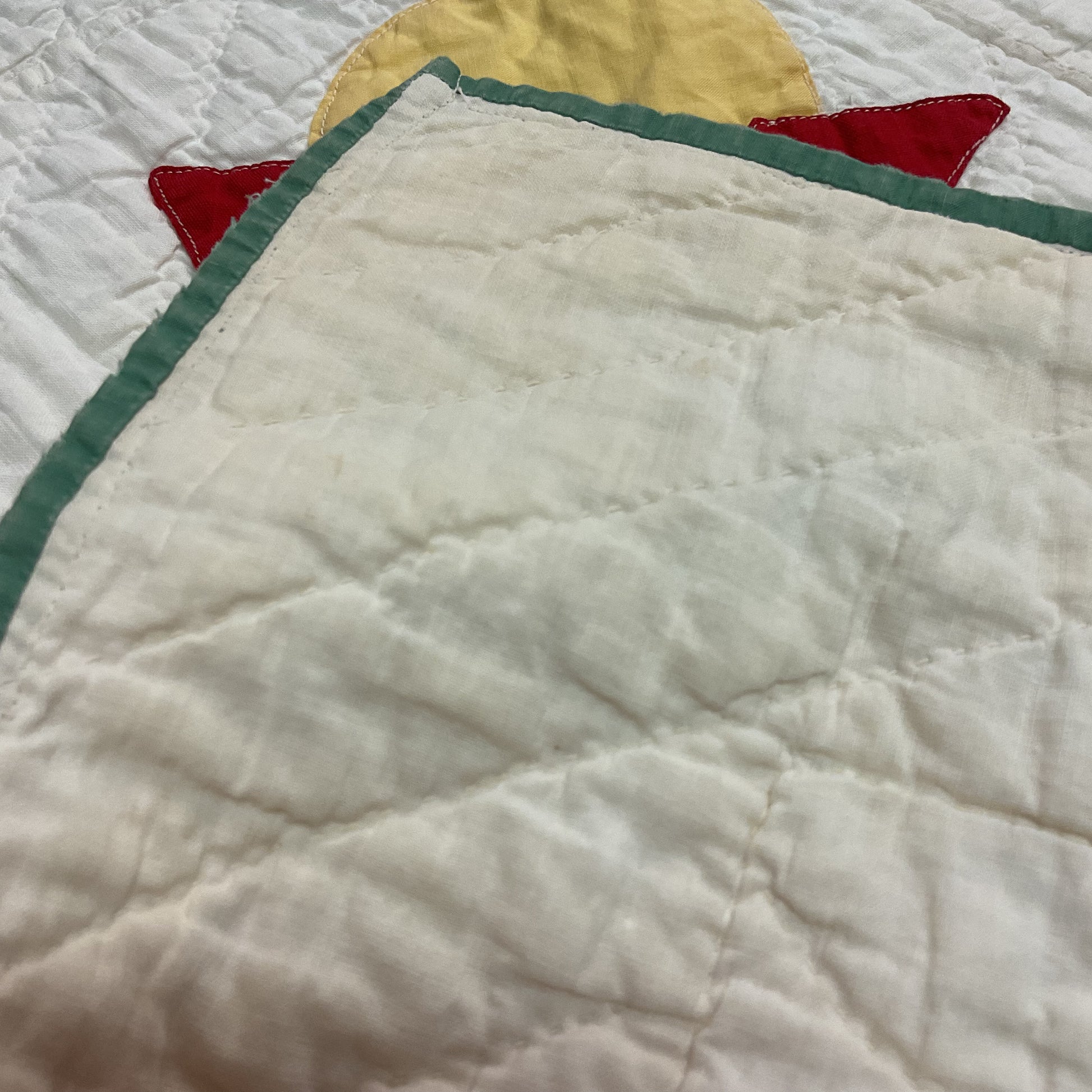 Vintage Appliqué Tulip Cutter Quilt Hand Quilted - Avid Vintage