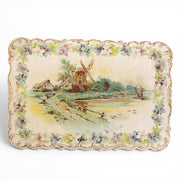 Antique 1910 Victorian Die Cut Greeting Card Windmill Water Scene - Avid Vintage