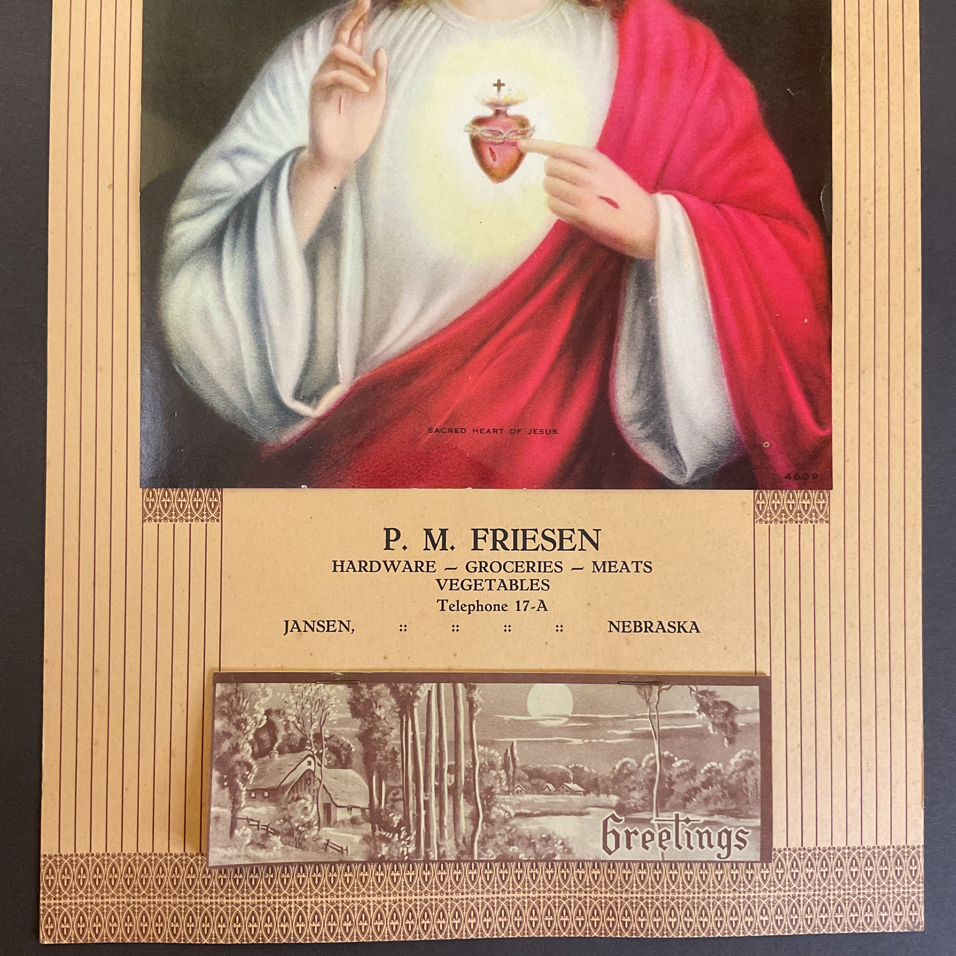 Vintage 1946 Advertising Wall Calendar Jansen Nebraska Religious - Avid Vintage