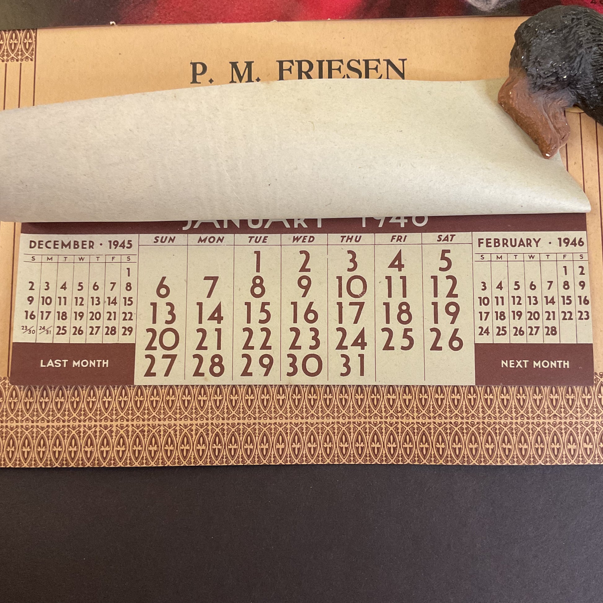 Vintage 1946 Advertising Wall Calendar Jansen Nebraska Religious - Avid Vintage