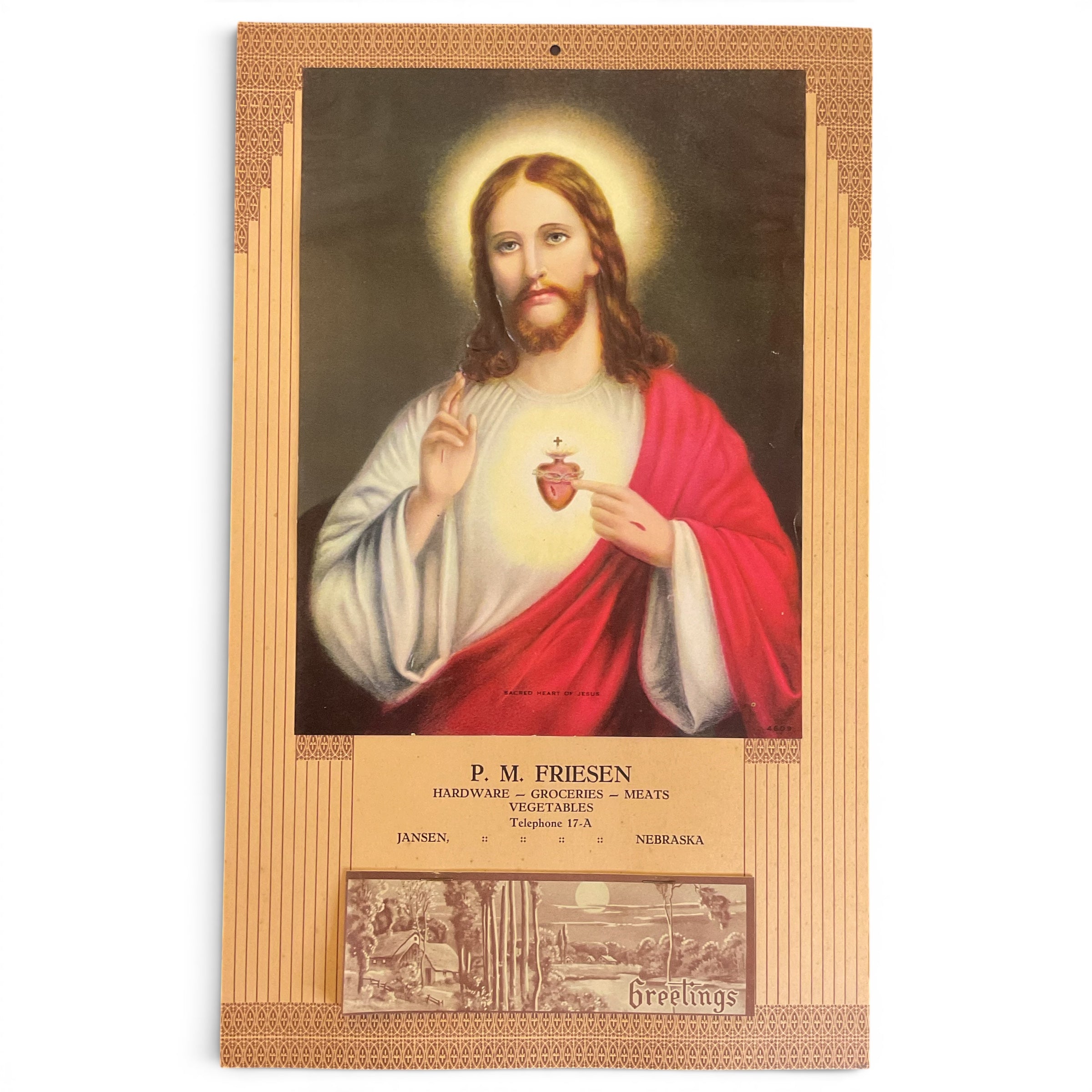 Vintage 1946 Advertising Wall Calendar Jansen Nebraska Religious - Avid Vintage