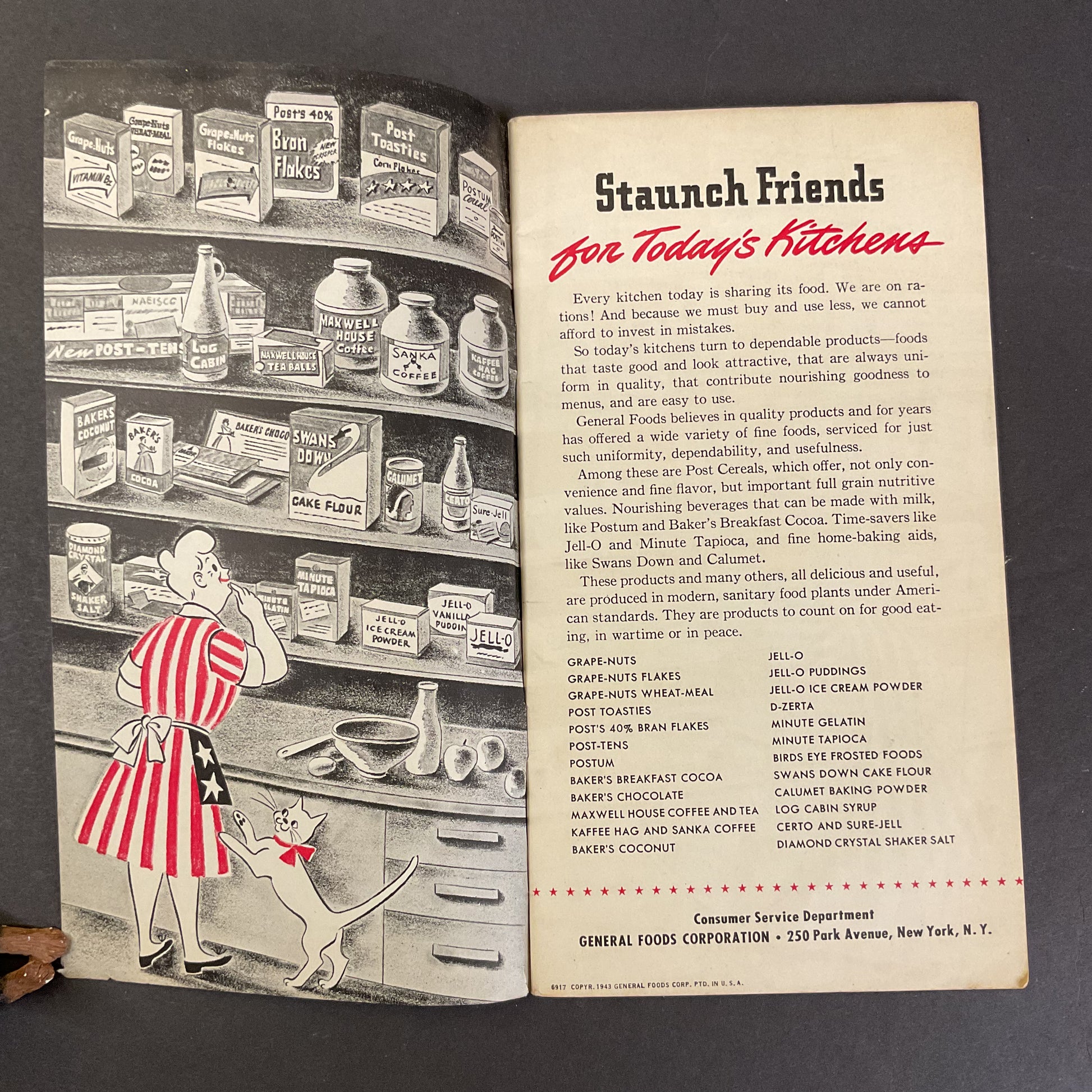 Vintage Patriotic 1943 General Foods Rationing Recipe Cookbook WWII - Avid Vintage