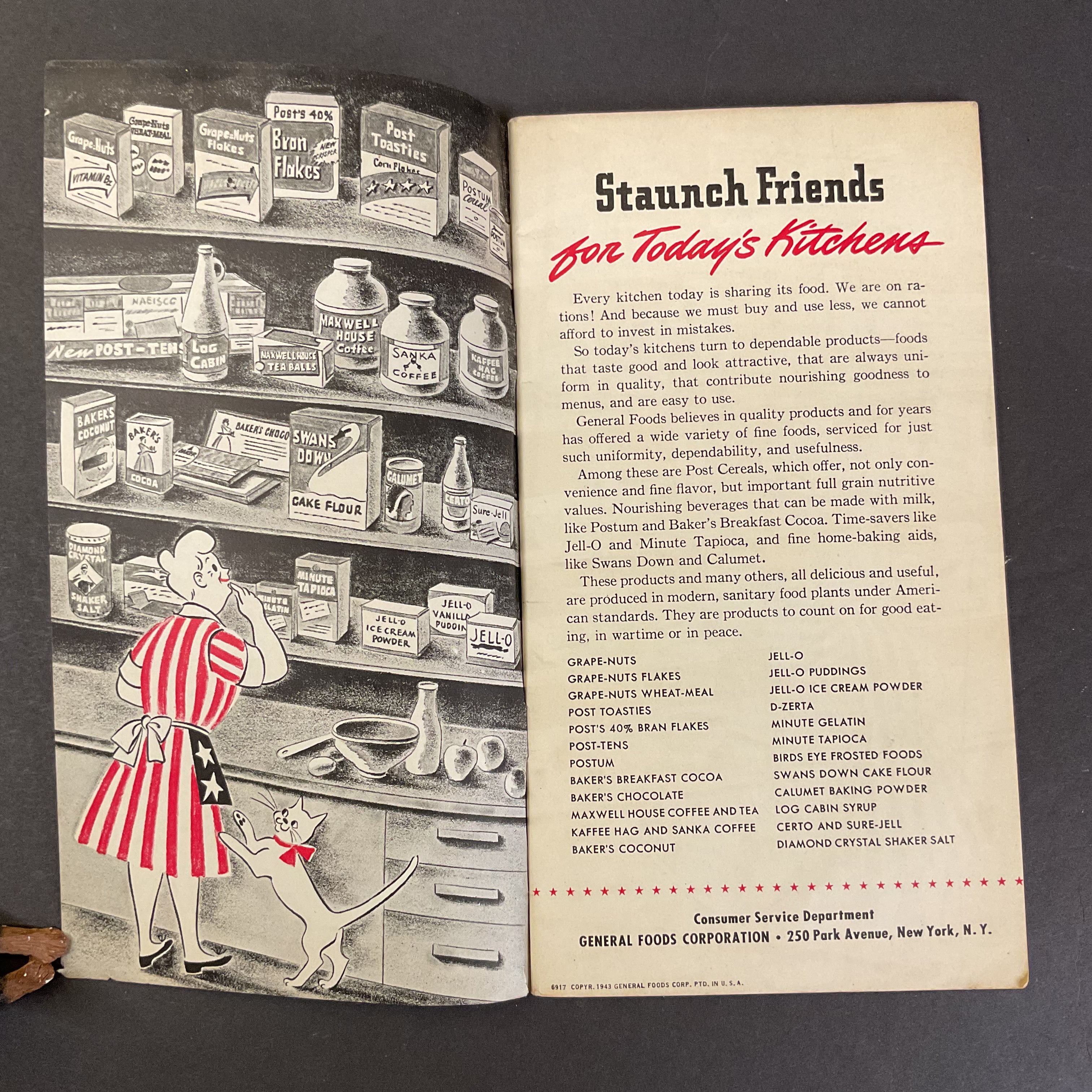 Vintage Patriotic 1943 General Foods Rationing Recipe Cookbook WWII - Avid Vintage